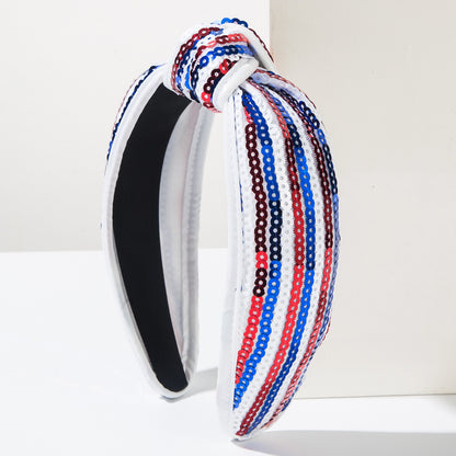 Rhinestone American Flag Headband Patriotic Game Day