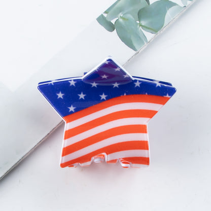 4th of July Star Hair Claw Clip Alligator Patriotic USA