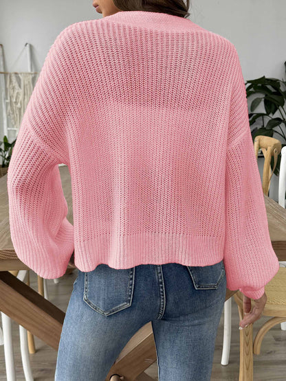 Floral Button-Up Cardigan | Cozy Crochet Trim Sweater