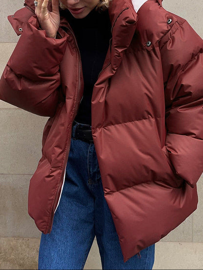 Women's Oversized Puffer Jacket Stand Collar Ultra Thick