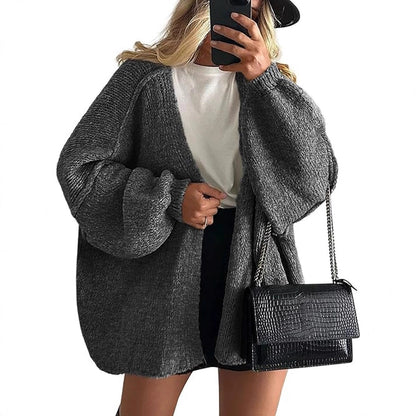 Women's Oversized Chunky Knit Open Front Cardigan Sweater