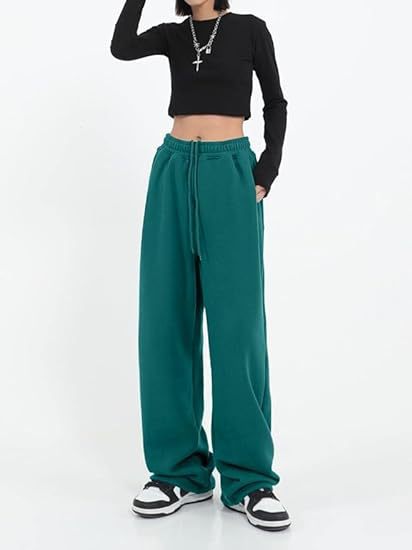 High Waist Drawstring Wide Leg Lounge Pants