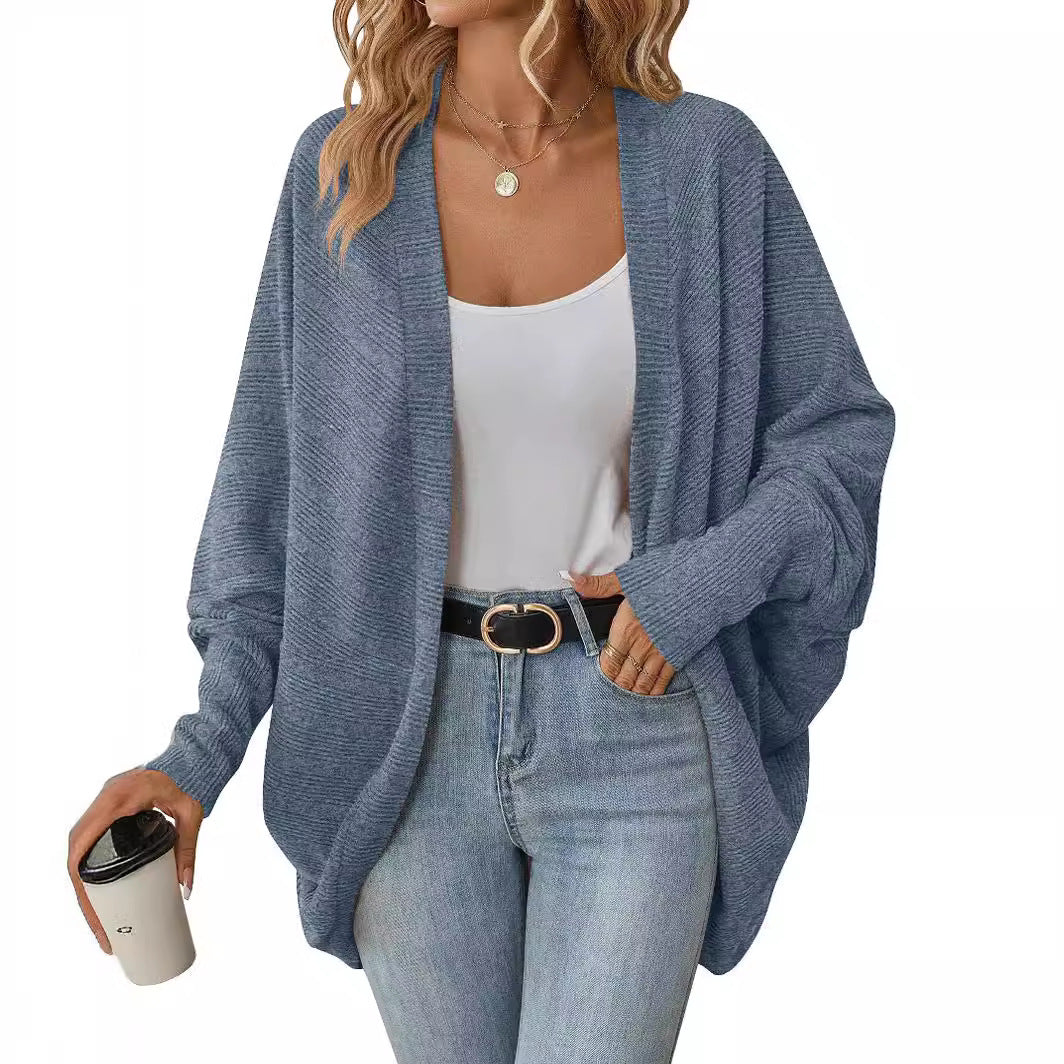 Bat Sleeve Cardigan Knitted Jacket Loose Fit