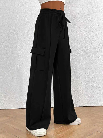 Women's Wide Leg Cargo Sweatpants with Pockets