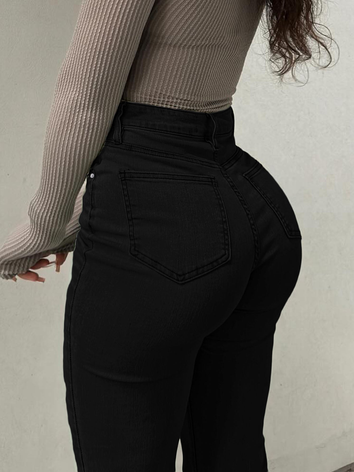 Light Blue High Waist Stretch Flare Jeans