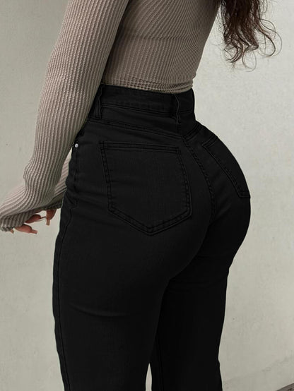 Light Blue High Waist Stretch Flare Jeans