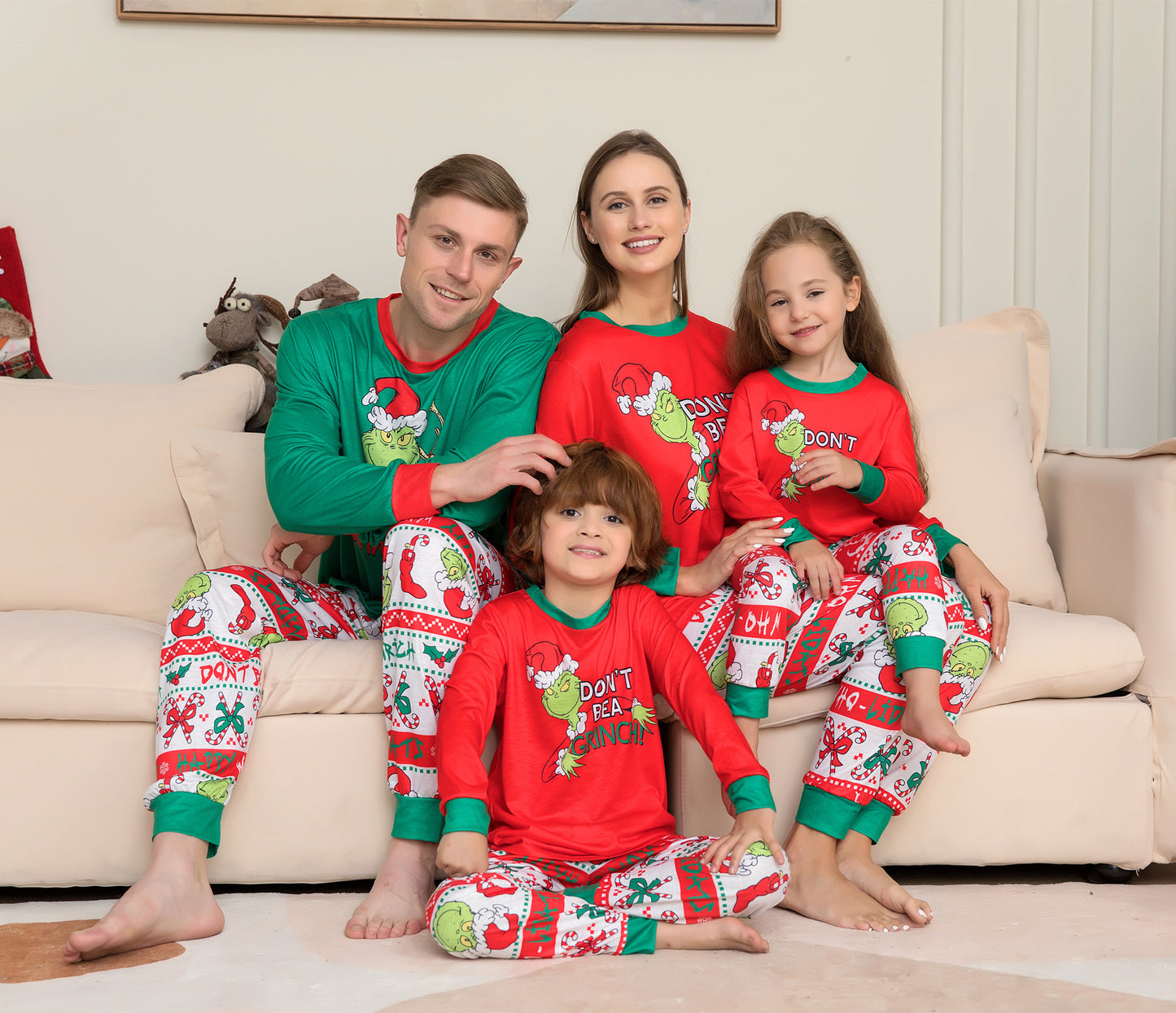 Christmas Monster Animated Parent-Child Christmas Pajama Set