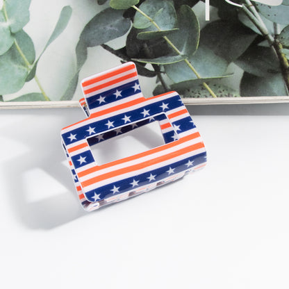 4th of July American Flag Hair Claw Clip USA Style