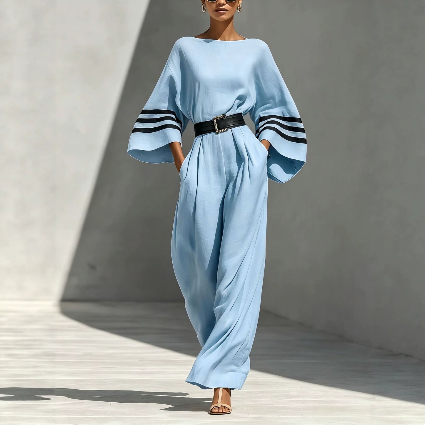 Women's Linen Blend Wide Leg Jumpsuit Summer Vacation