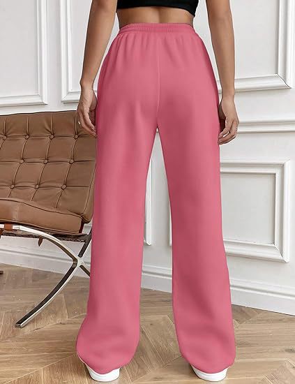 High Waist Cotton Wide Leg Drawstring Pants