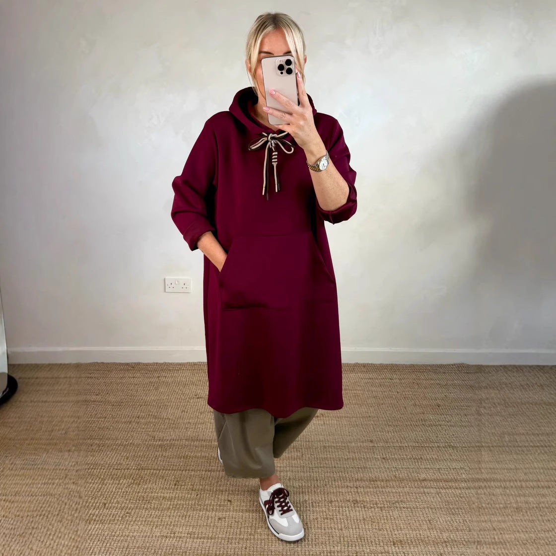 Oversized Hoodie Dress Long Sleeve Casual Pockets