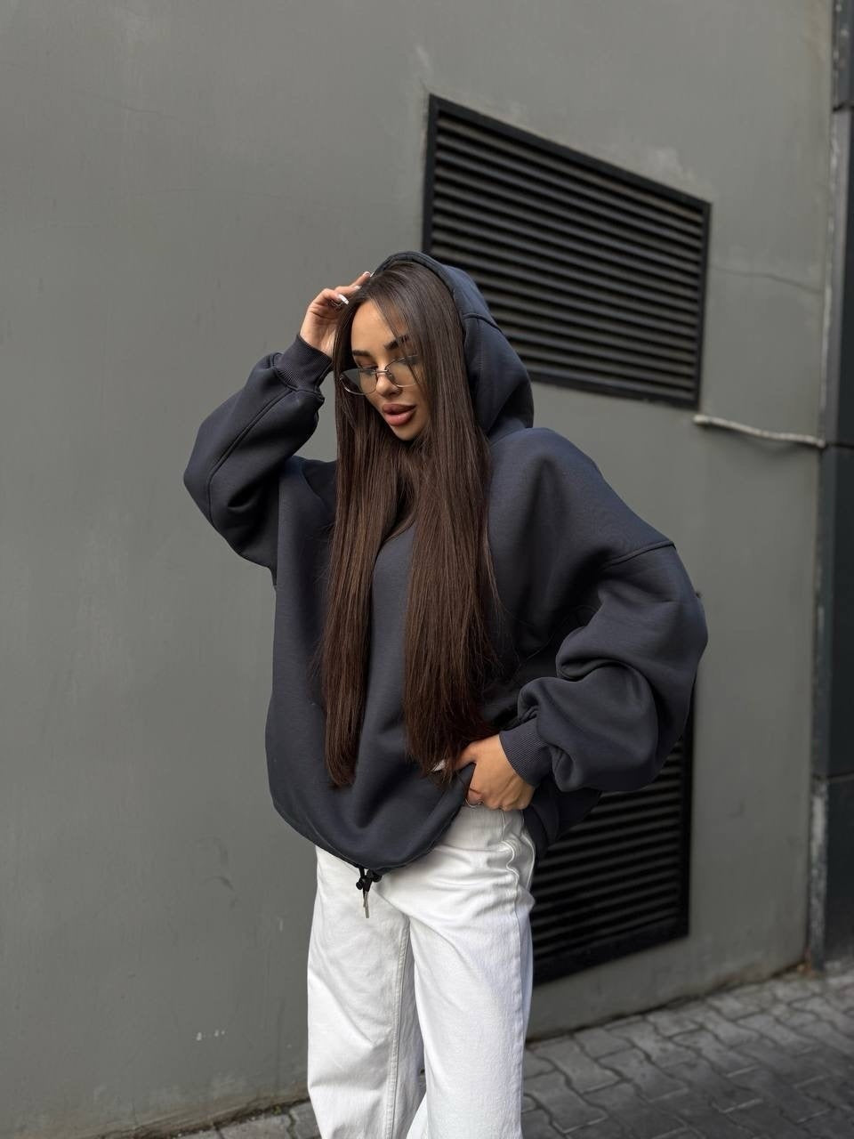 Women's Oversized Fleece Drop Shoulder Hoodie