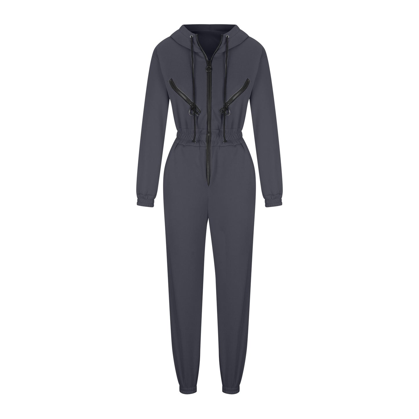 Women's Oversized Zip-Up Hooded Fleece Jumpsuit