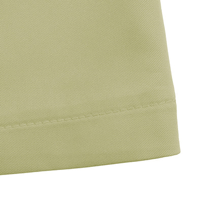 Solid Twill Bermuda Shorts High Waist Pleated Wide Leg