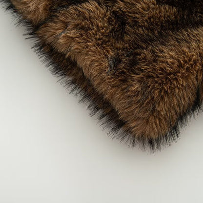 Women's Long Faux Fur Vest Sleeveless Lapel Winter Chic