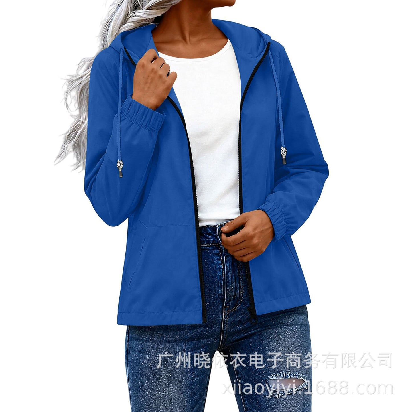 Women's Packable Hooded Waterproof Rain Jacket