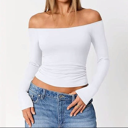 Women's Y2K Off Shoulder Long Sleeve Going Out Top