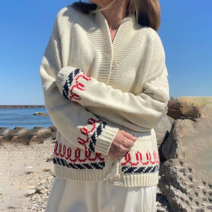 Women's Nautical Lobster Cardigan Button Up Sweater
