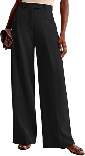 Women's High-Waisted Wide-Leg Pants – Elegant Business Trousers