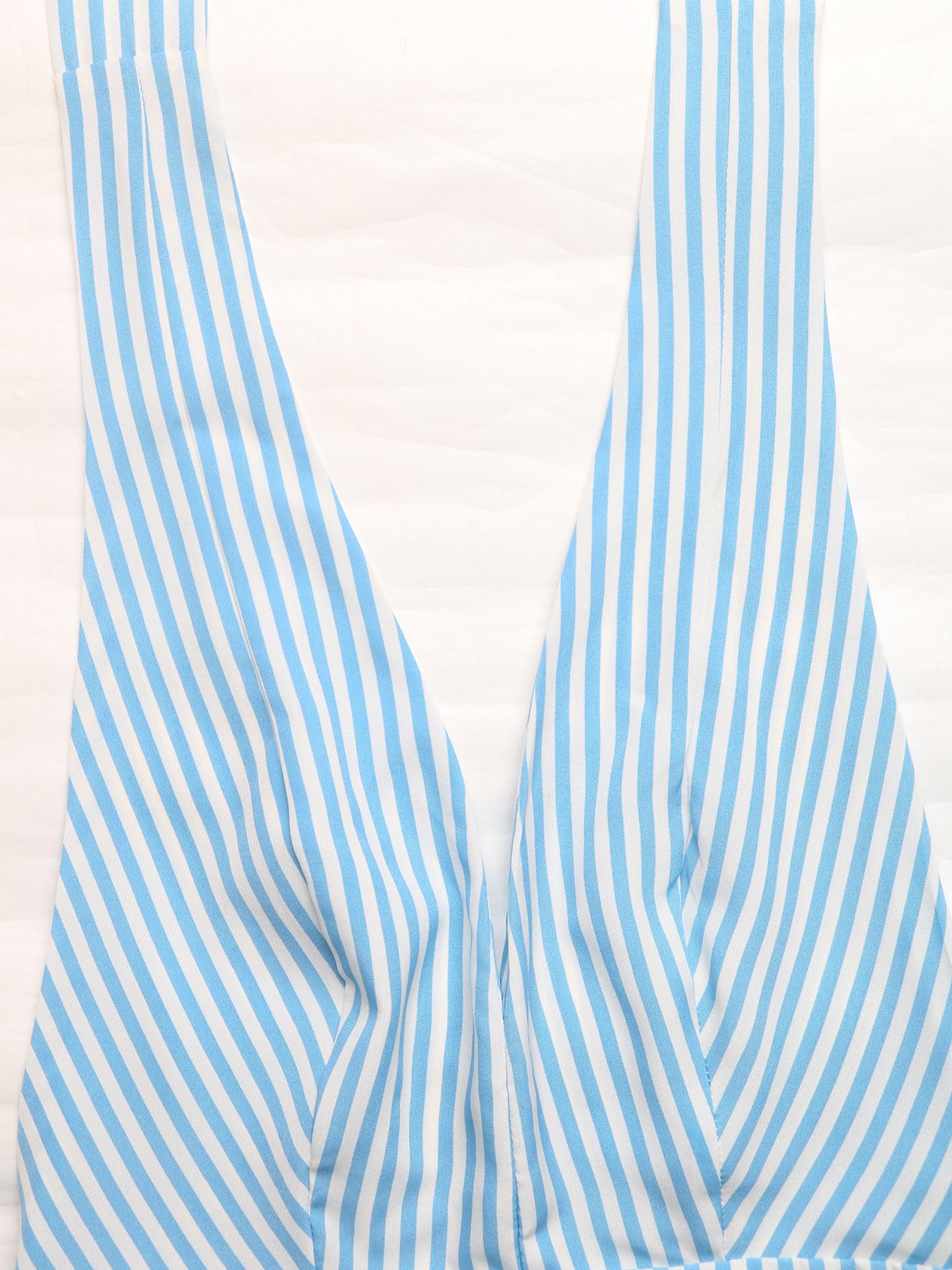 Striped V Neck Romper Backless Summer Vacation Outfit