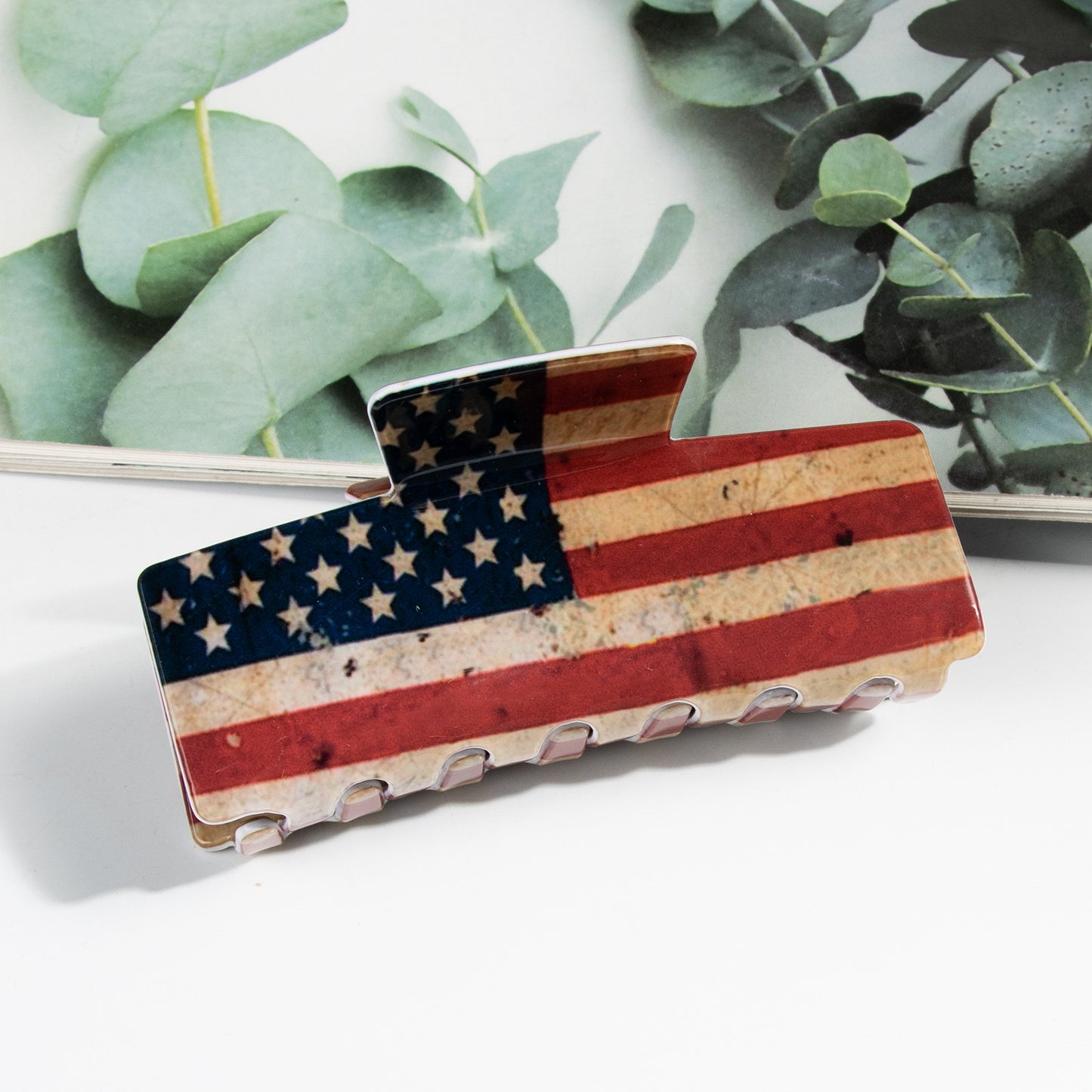 4th of July American Flag Hair Claw Clip USA Style