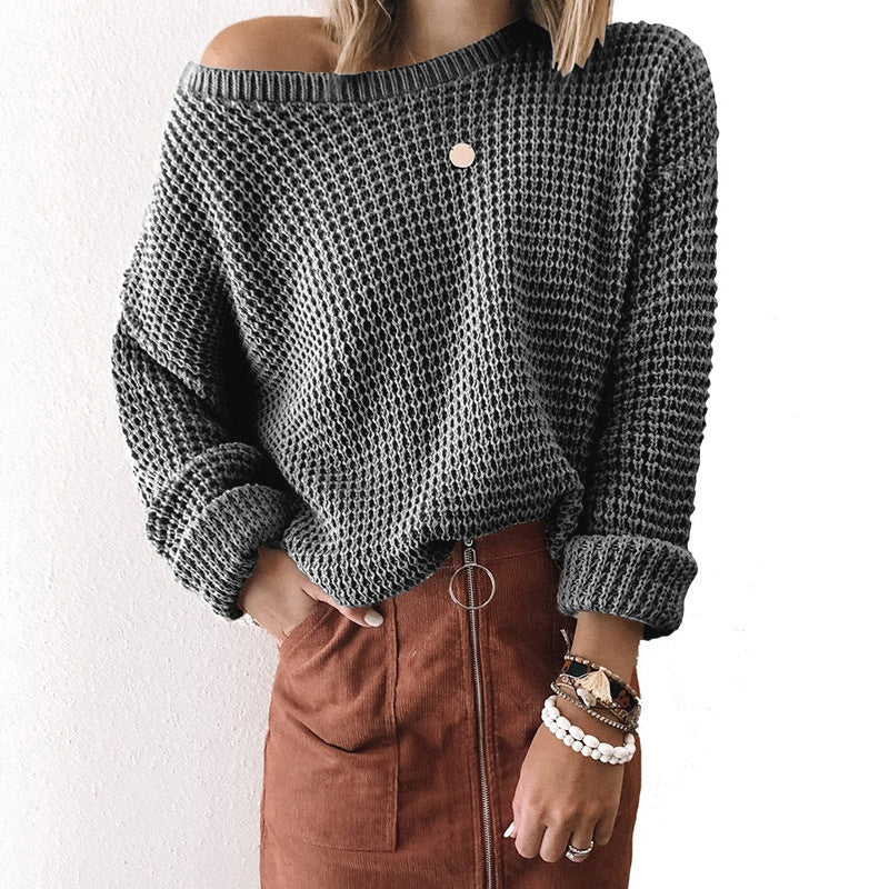 Women's Oversized Chunky Knit Off Shoulder Sweater