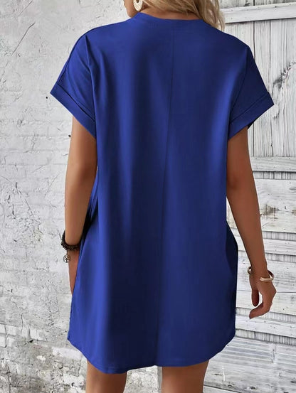 Women’s Relaxed Fit Cotton Pocket T-Shirt Dress Summer