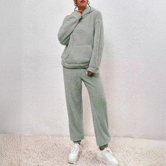 Women's Sherpa Hoodie Jogger Lounge Set