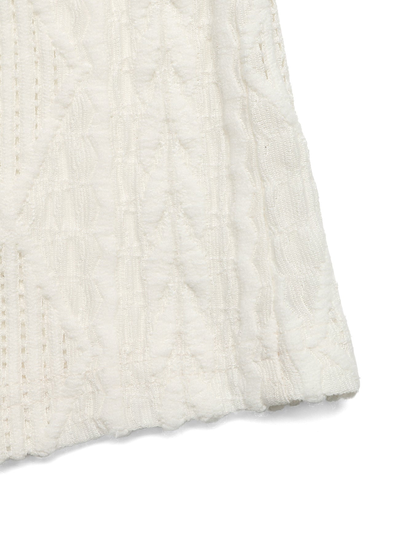 Textured Knit Top Jacquard Short Sleeve Casual Sweater Tee