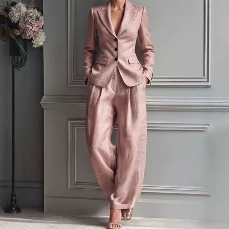Women's Blazer Pants Suit Set Two Piece Workwear