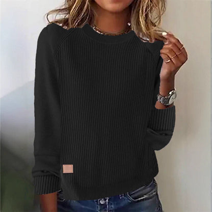 Women's Oversized Crewneck Ribbed Pullover Sweater
