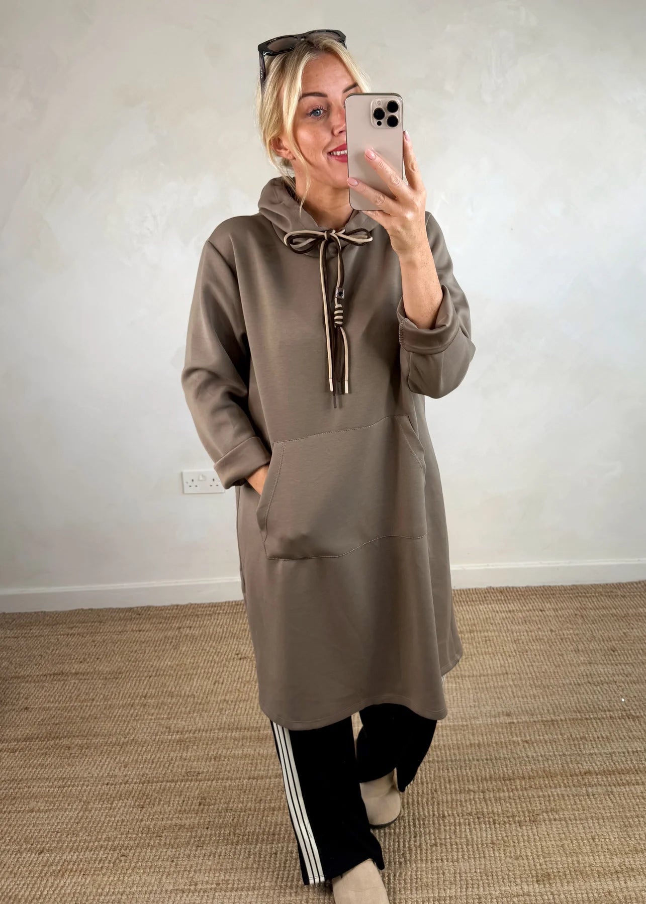 Oversized Hoodie Dress Long Sleeve Casual Pockets