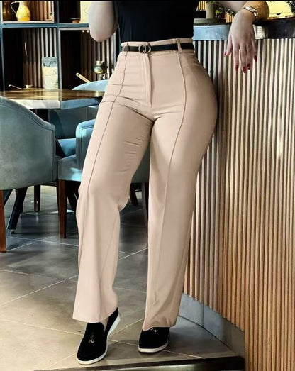 Women's High Waisted Tailored Straight Leg Dress Pants