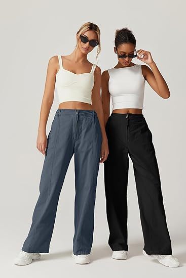 Women's High-Waisted Loose Straight-Leg Cargo Pants – Casual Streetwear