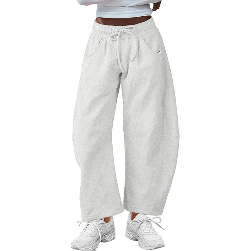 Drawstring Pocket Cropped Jogger Pants Casual Street Style