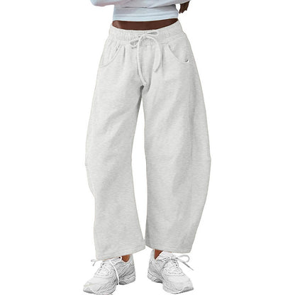 Drawstring Pocket Cropped Jogger Pants Casual Street Style