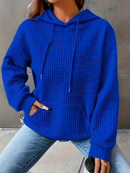 Women's Waffle Oversized Hoodie Casual Long Sleeve Pullover