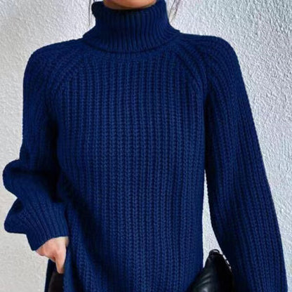 Women's Oversized Chunky Turtleneck Sweater Long Knit