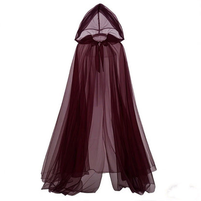 Hooded Chiffon Cape for Witch Halloween Costumes