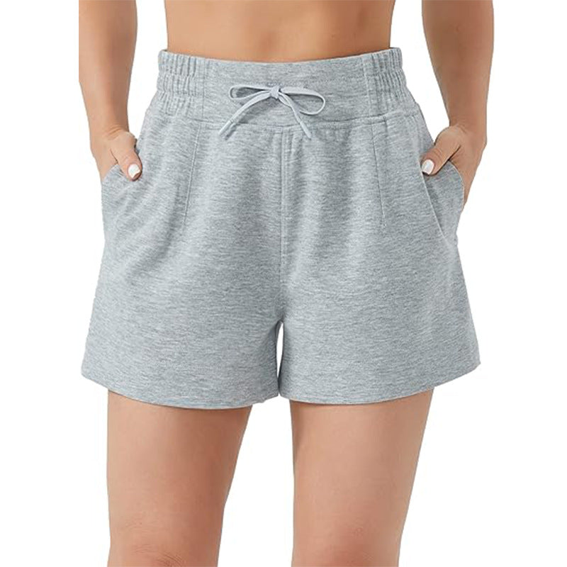 Women's High-Waisted Drawstring Sweat Shorts – Casual Lounge Shorts