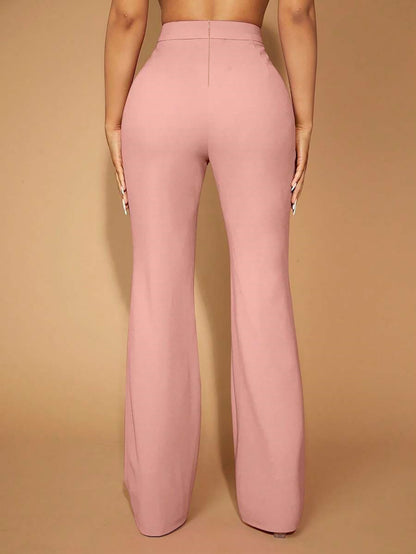 High Waist Straight Leg Pants | Women's Work Trousers
