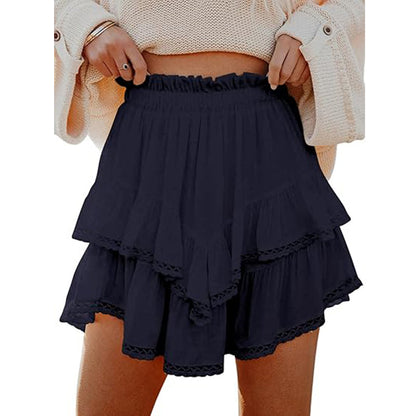 Women's High-Waist Layered Cake Skirt – Summer Casual Mini Skirt