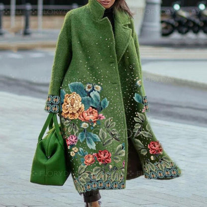 Women's Oversized Plaid Long Wool Blend Coat