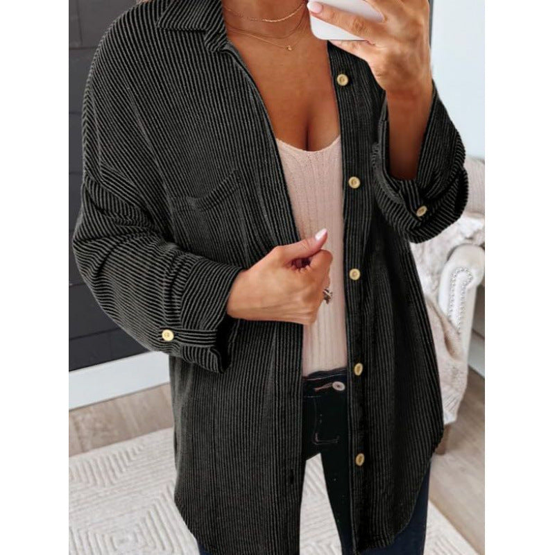 Women's Oversized Waffle Knit Button Down Shacket