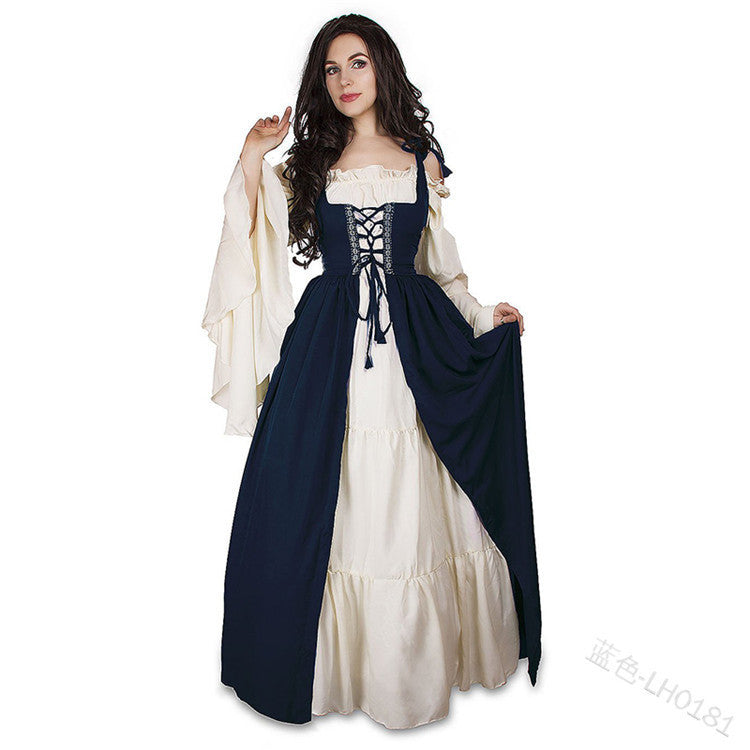 Renaissance Medieval Corset Dress Women Halloween Costume