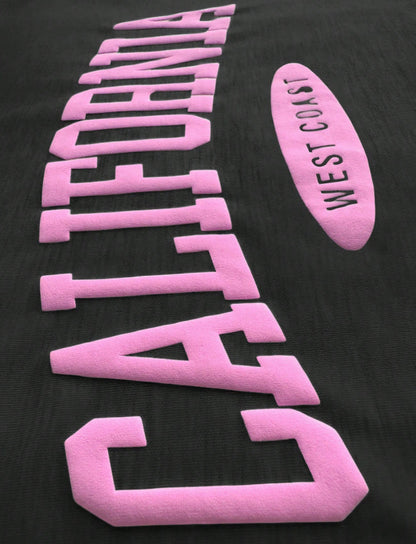 California Letter Graphic Oversized Hoodie Pullover