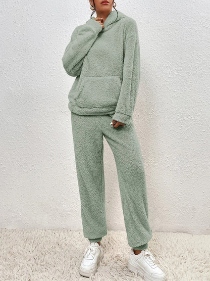 Women's Sherpa Hoodie Jogger Lounge Set