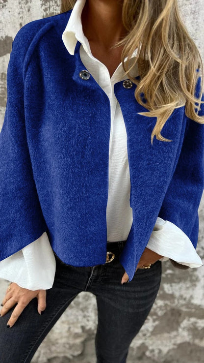 Women's Oversized Cropped Faux Cashmere Cardigan