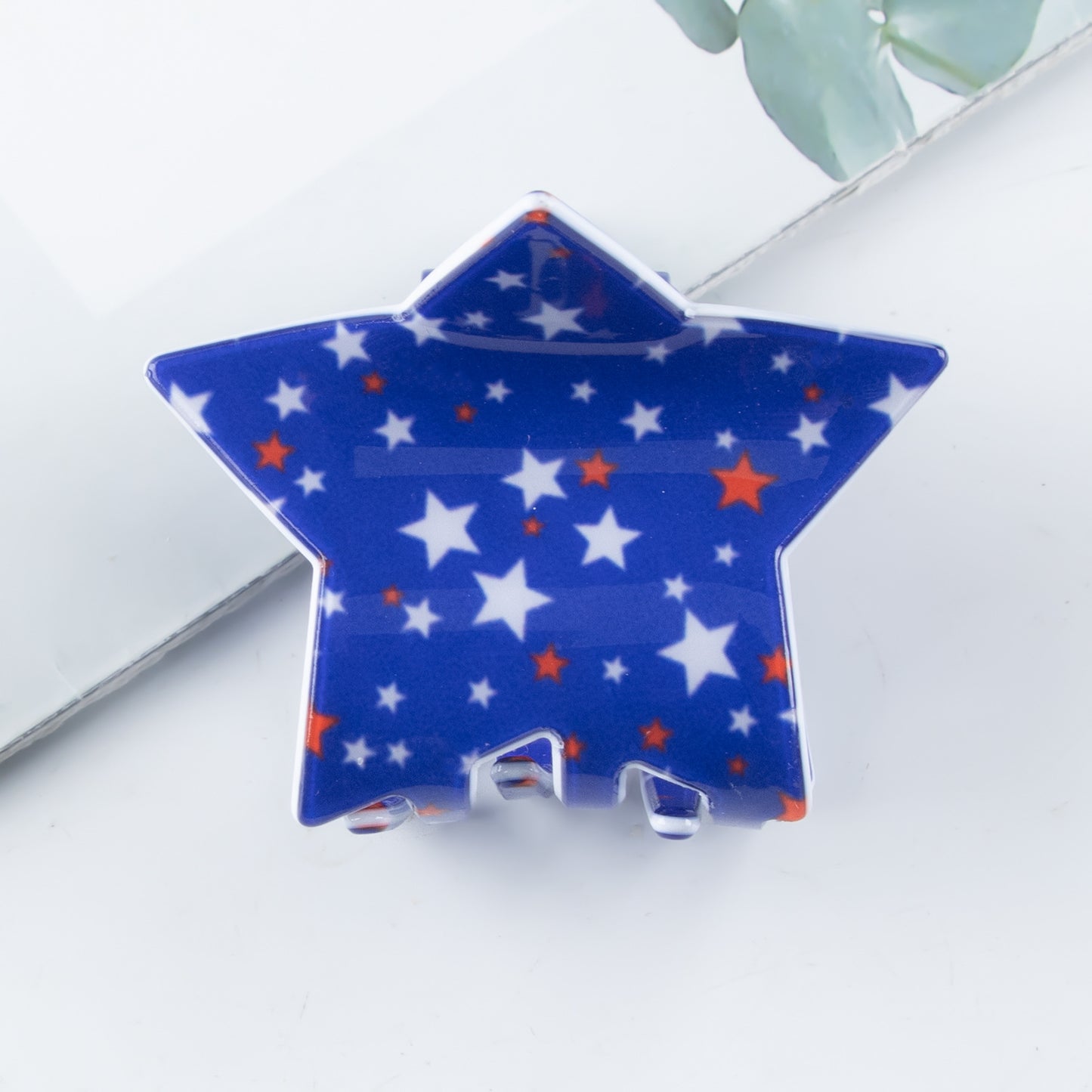 4th of July Star Hair Claw Clip Alligator Patriotic USA