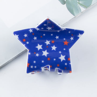 4th of July Star Hair Claw Clip Alligator Patriotic USA